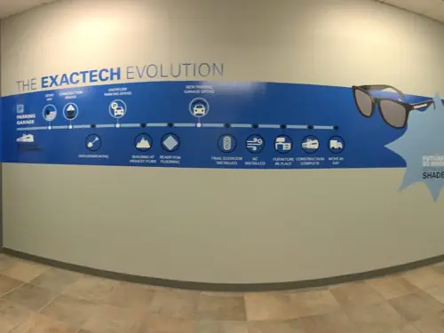 Printed wall mural covering an interior wall (example 11)