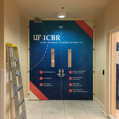 Printed wall mural covering an interior wall (example 9)