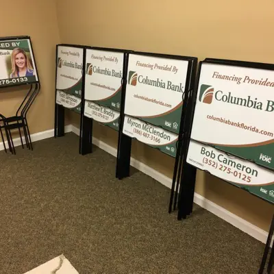 Printed yard sign on an H-stake (example 6)